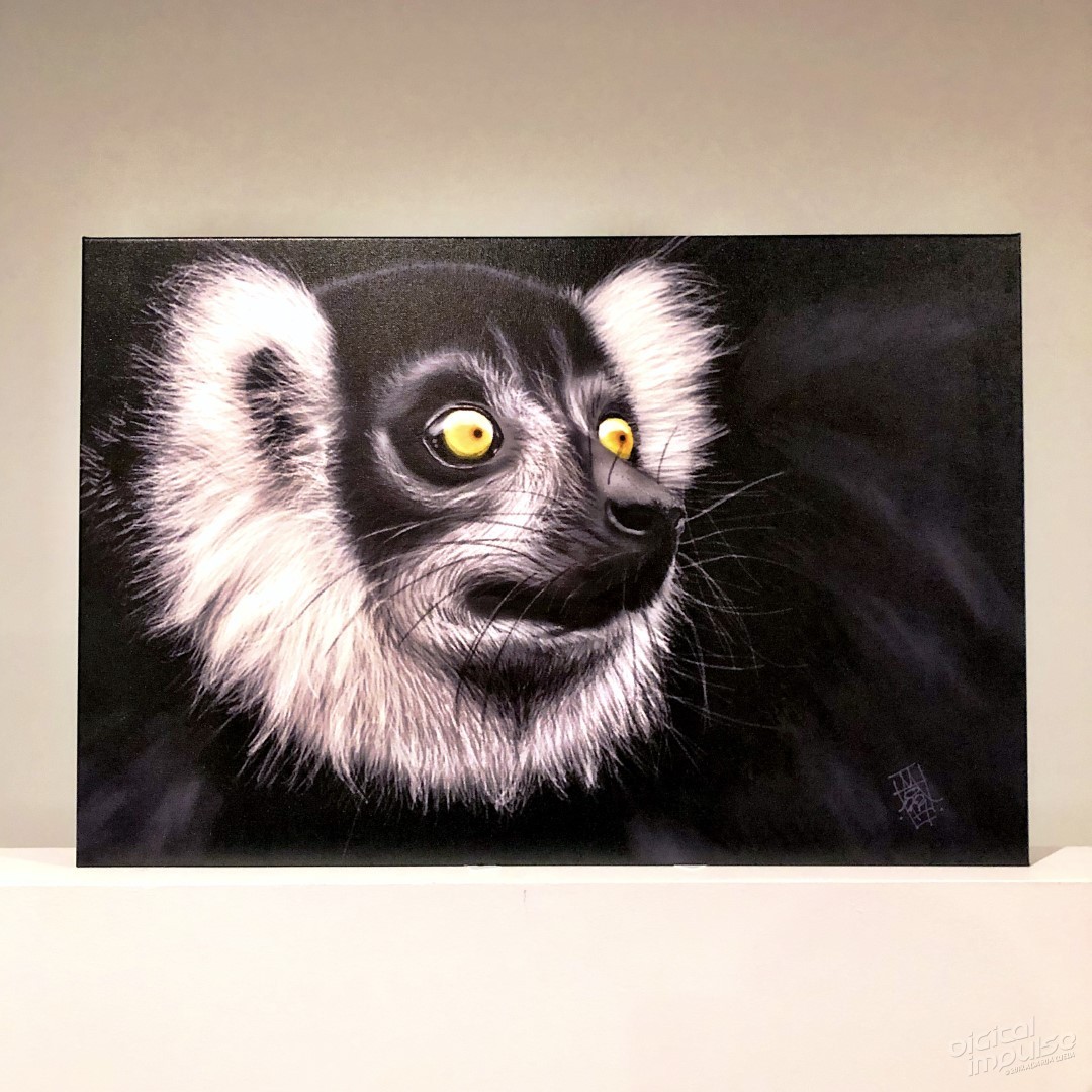 Black Lemur - 50x75cm Canvas Print preview image