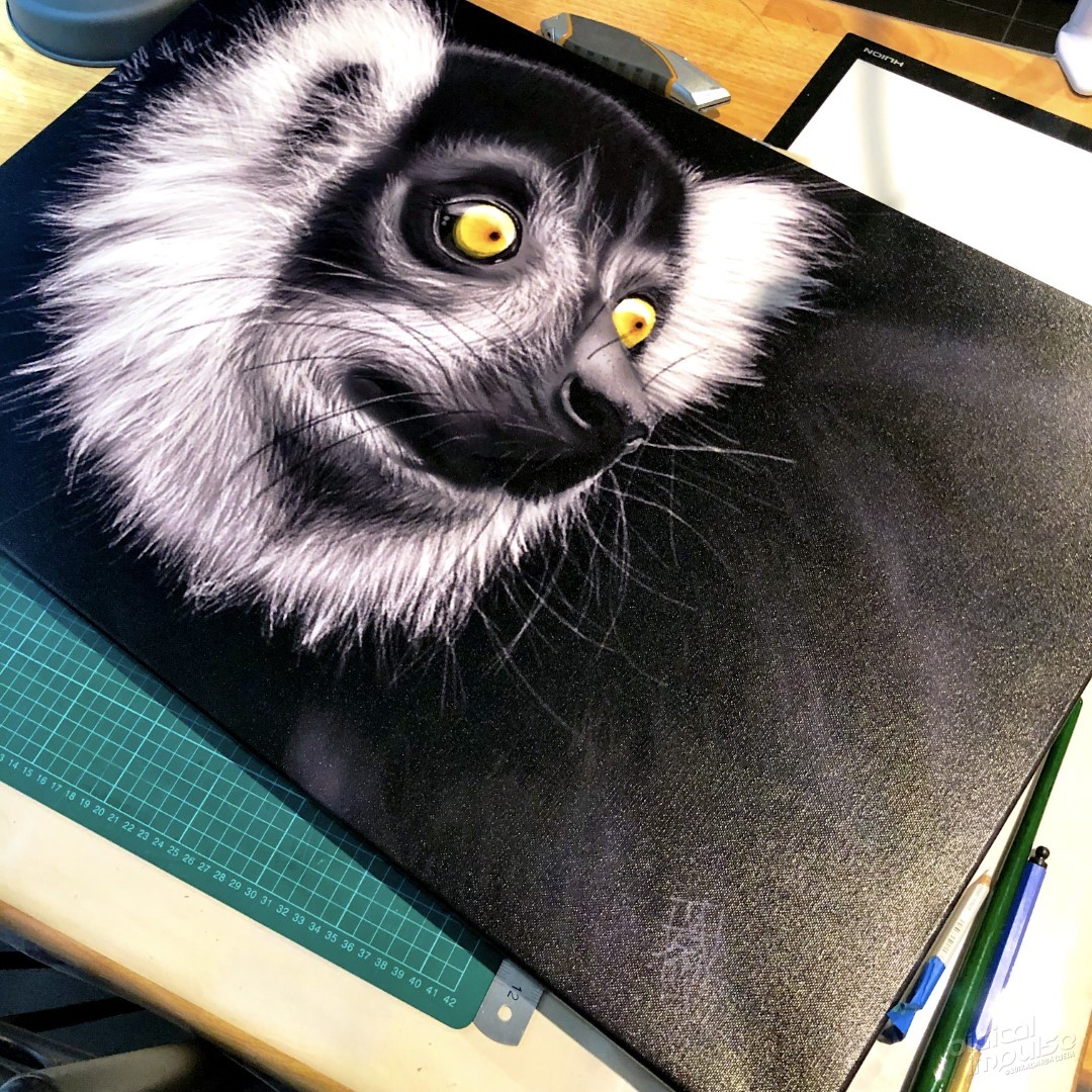 Black Lemur - 50x75cm Canvas Print - Actual Size preview image