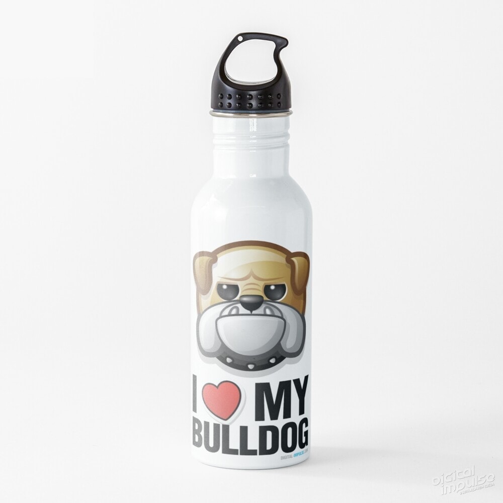 I Love My Bulldog - Water Bottle