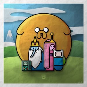 Adventure Time Fam Happy Snap Illustrator textured image