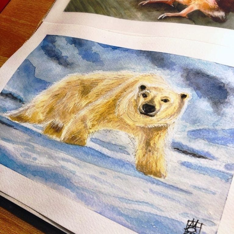 Polar Bear Watercolor image