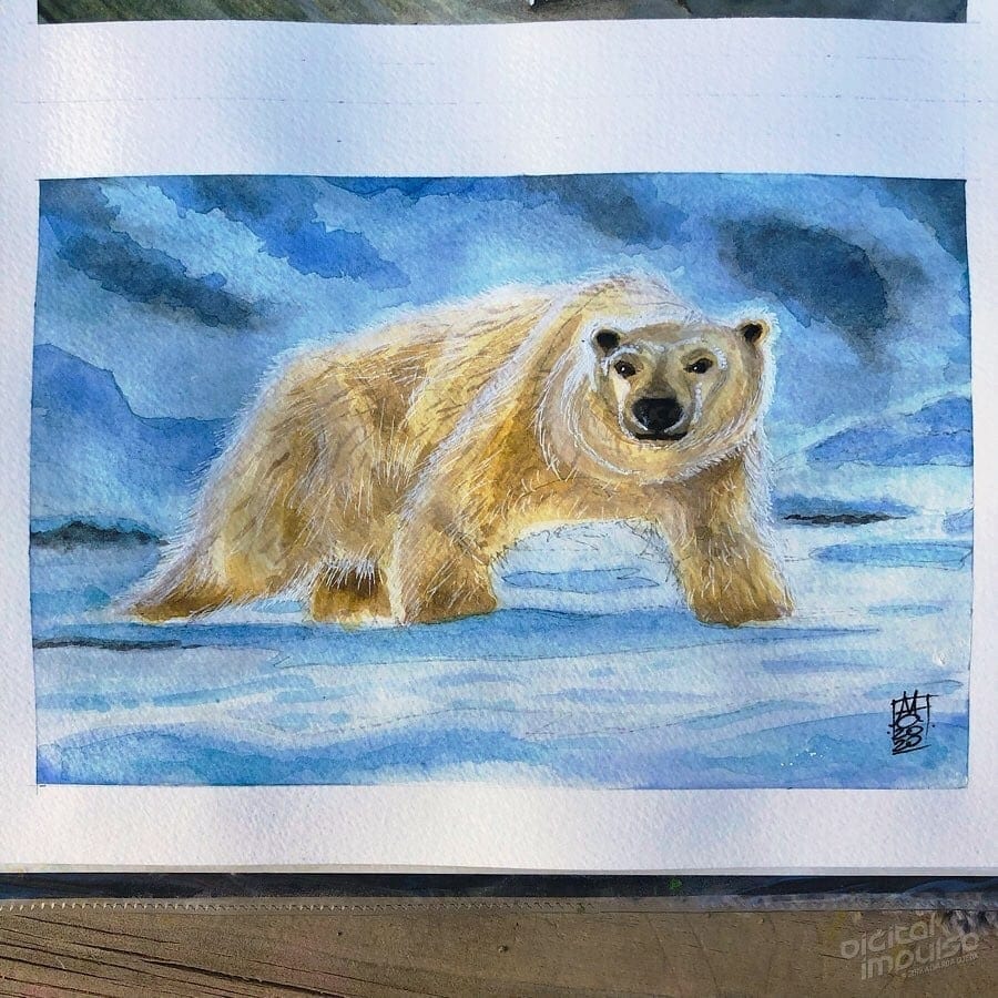 Polar Bear Watercolor 001 image