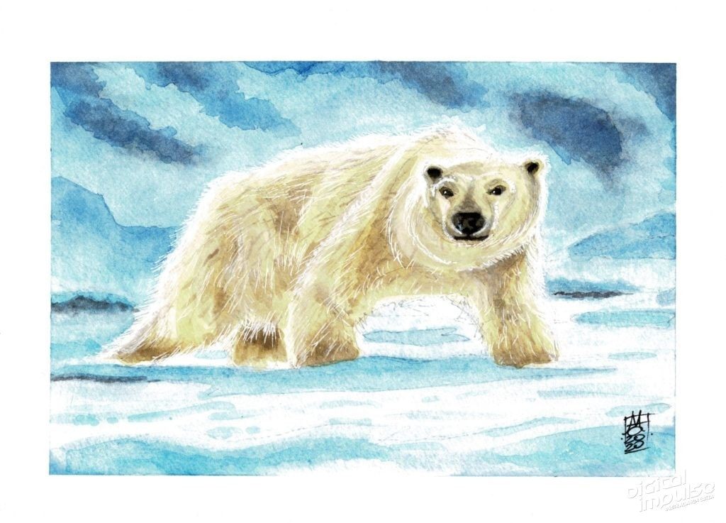 Polar Bear Watercolor image
