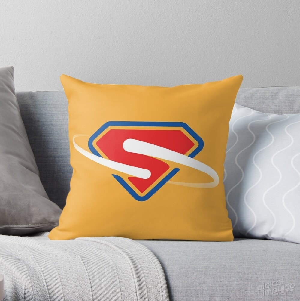 Super - Yellow Throw Pillow