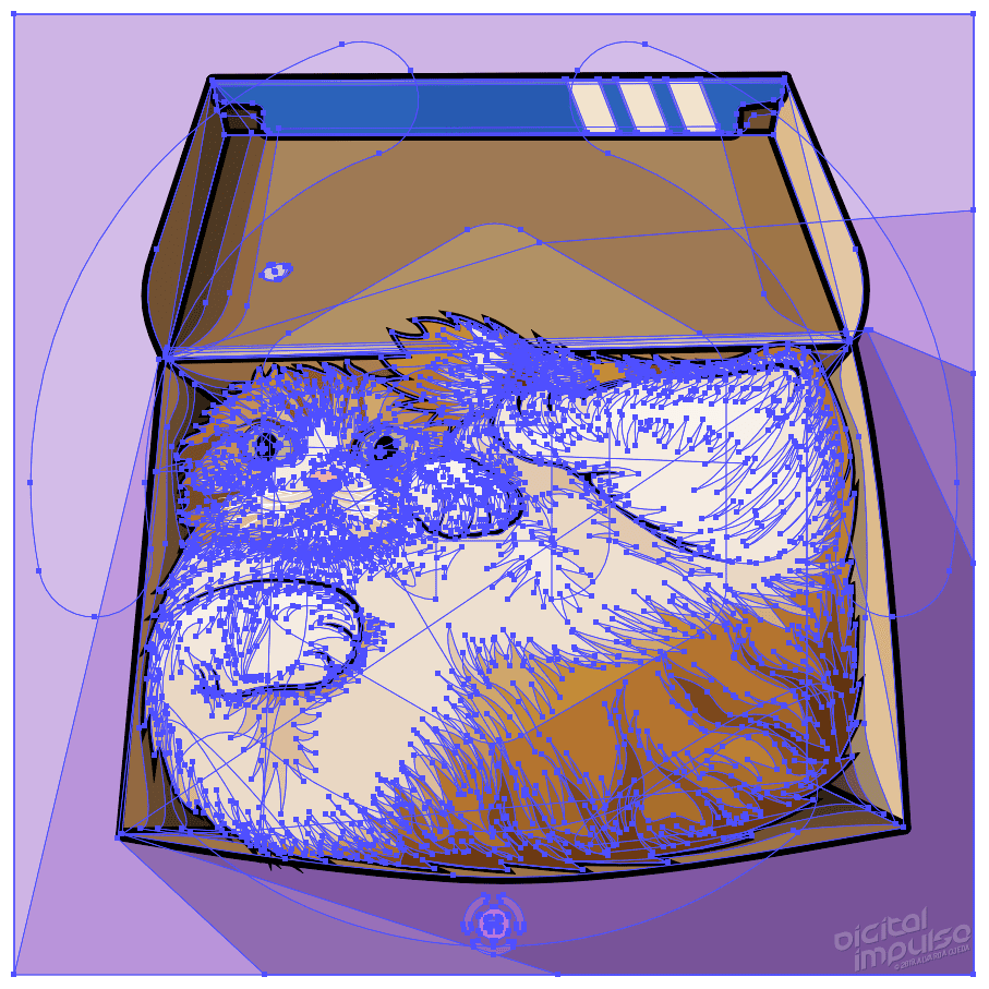 Cat In A Box 02 Vector Line Preview image