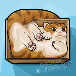Cat In A Box Illustration preview image