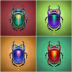 Scarab Beetles Set Illustration Preview image