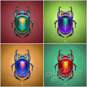 Scarab Beetles Set Illustration Preview image