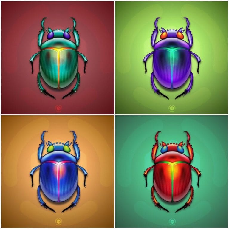 Scarab Beetles Set Illustration Preview image