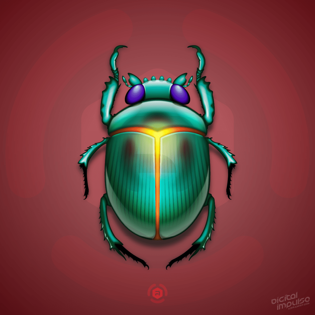 Emerald Scarab Beetle Illustration Preview image
