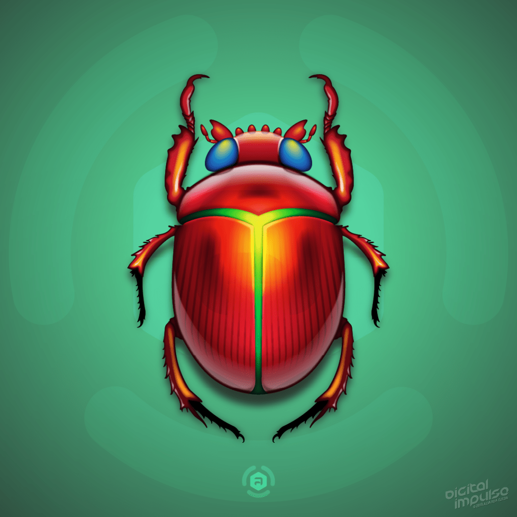 Ruby Scarab Beetle Illustration Preview image