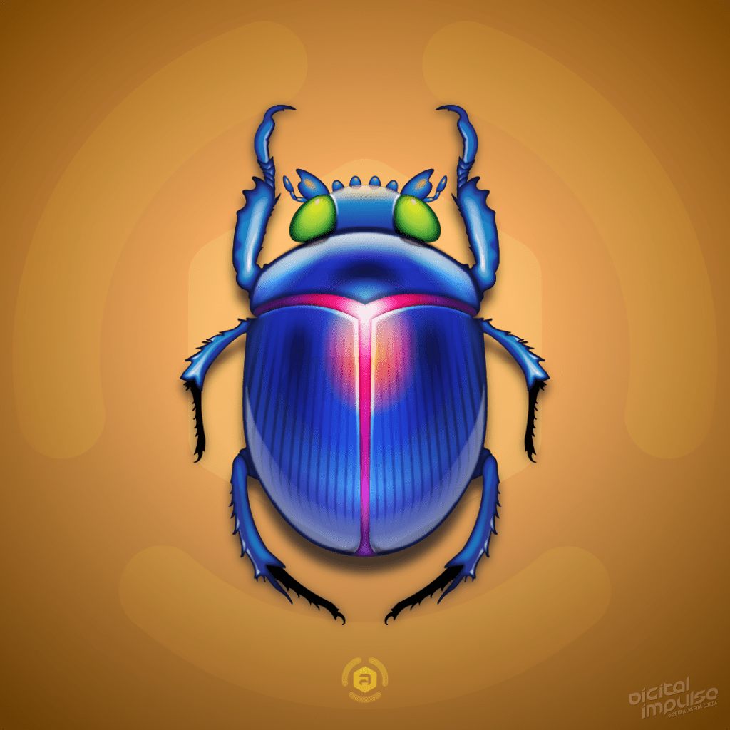 Sapphire Scarab Beetle Illustration Preview image