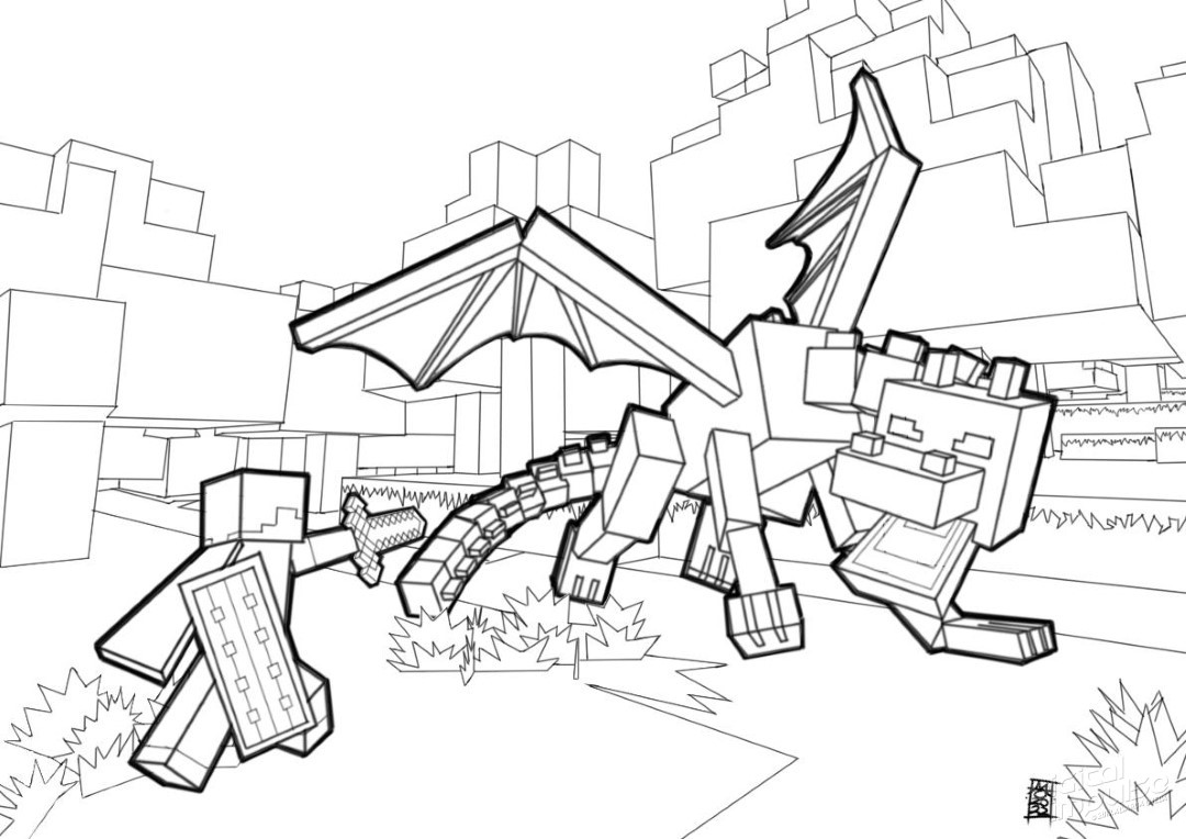 Fighting the Dragon - Minecraft -Sketch (1080) preview image