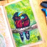 Black & Red Broadbill Illustration preview image