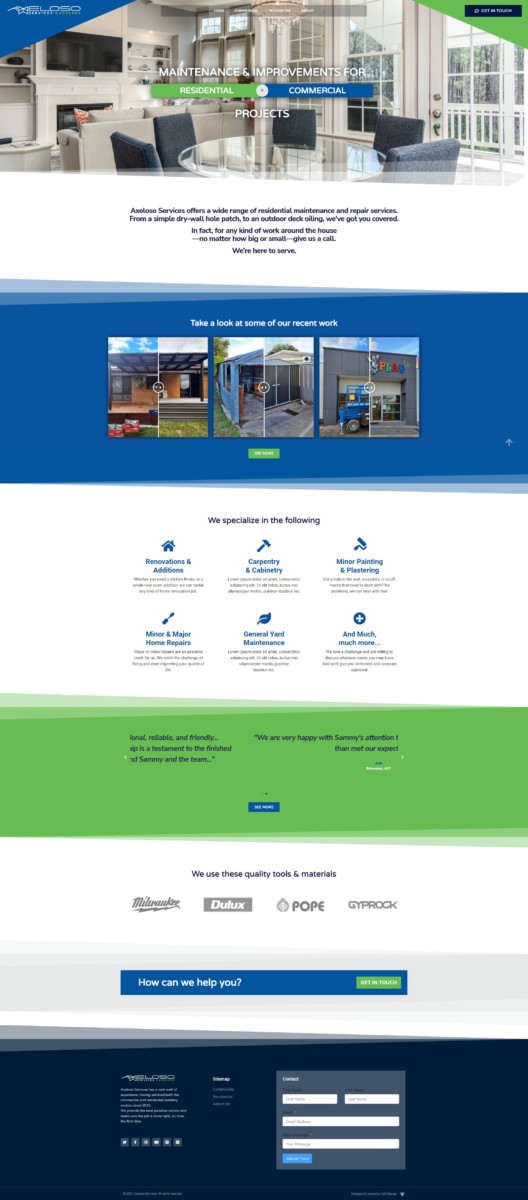 Axeloso Website Home preview image